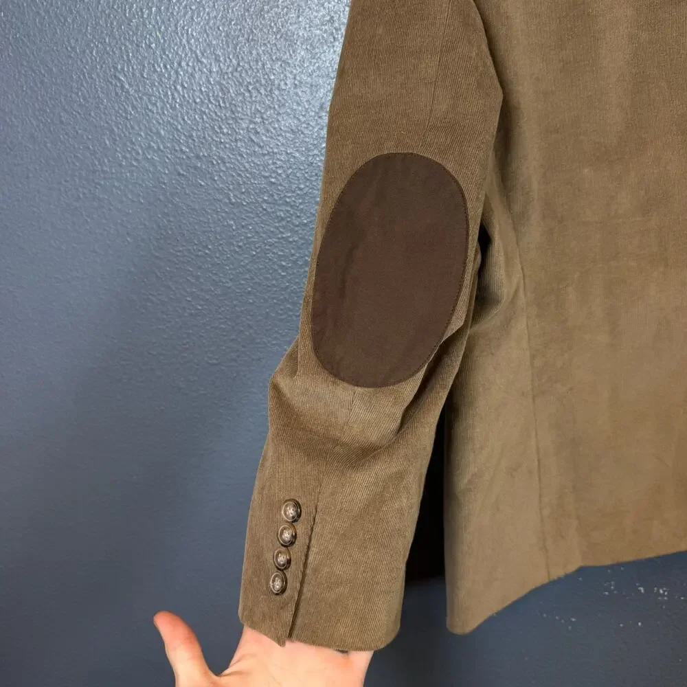 Lauren Ralph Lauren 44s men’s beige velvet blazer 2 dots suit jacket